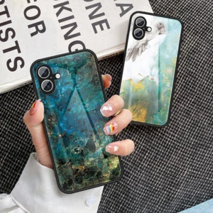 Funda de teléfono a prueba de golpes de vidrio templado mármol para iPhone 16 Pro Max 15 14 13 12 11 - Imagen 1 de 20