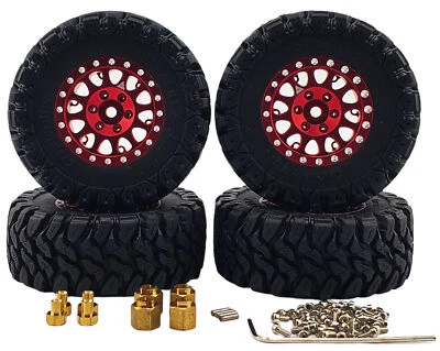 NEW NHX RC 1.2" Crawler Tires with Aluminum Beadlock Wheel (4) for 1/18 TRX-4M - Image 1 of 4