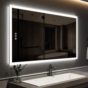 Smart Dimmble LED Bathroom Mirror Save Energy Antifog Waterproof Makeup Mirror - Picture 1 of 12