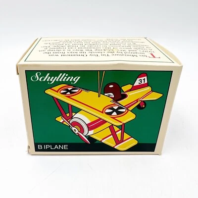 Ornamento de brinquedo de estanho biplano Schylling série de colecionador 1995 - Imagem 1 de 4