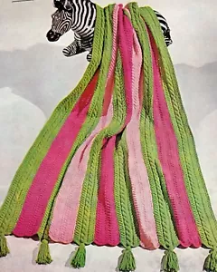 VINTAGE Bon Bon Streifen Afghanen/Strickmuster NUR ANLEITUNG - Bild 1 von 1
