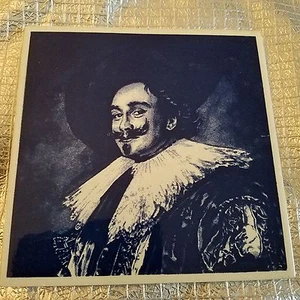 METTLACH VILLEROY & BOCH  BLUE PORTRAIT WALL TILE MADE IN SAAR, GERMANY - Picture 1 of 6