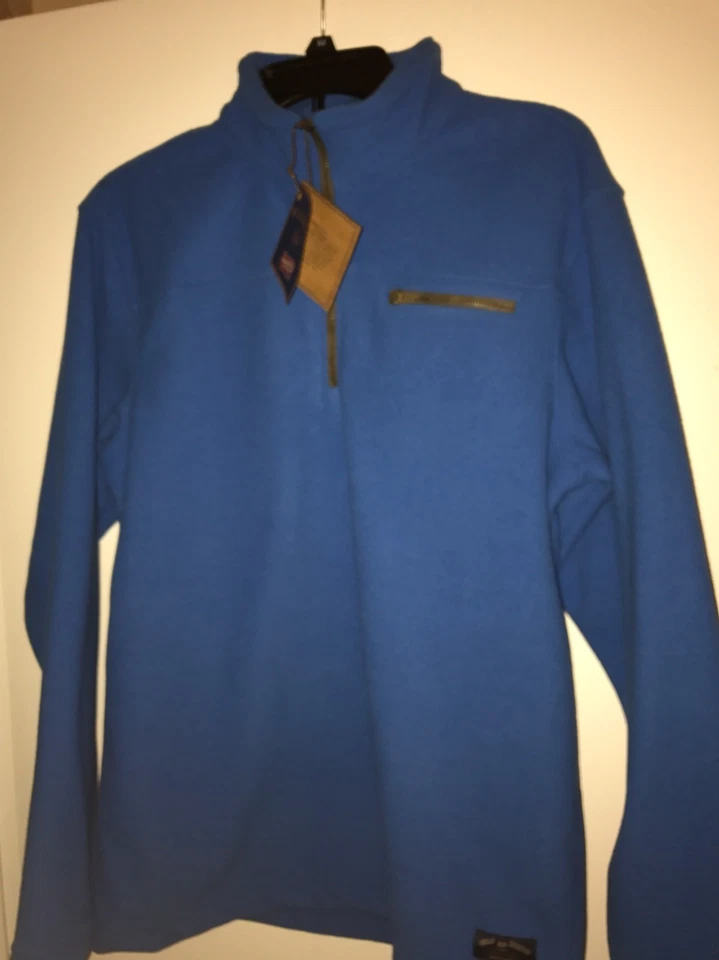 NWT Bills Khakis Quarter Zip Fleece Pullover Blue Size Medium - Image 1 of 1