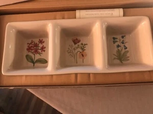 LONGABERGER Botanische Felder geteilte Schale - neu im Karton - Bild 1 von 1