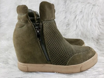 Tacones de cuña STEVE MADDEN interior talla 6 cuero gamuza verde Foto 1 de 4