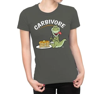 Camiseta 1Tee Mujer Carbívoro Panqueque Comida Dinosaurio - Imagen 1 de 25