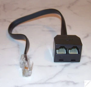Y-Adapter ISDN RJ45 Splitter Doppelstecker schwarz _c4 - Bild 1 von 5