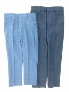 Boys T.O. LT. Blue Plaid & Deep Navy Plaid Dress/Casual Slim Pants Sizes 4 - 12 - Picture 1 of 9