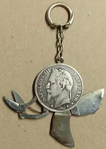 ECU DE 5 FRANCS 1870 NAPOLEON III transformé en Nécessaire à ongles - Imagen 1 de 10