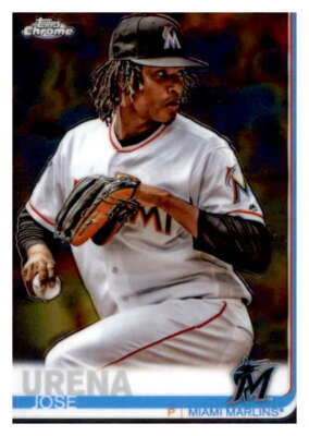 2019 Topps Chrome #199 Jose Urena Miami Marlins - Image 1 of 2