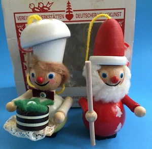 Ornamente Steinbach Deutsches Holz Volkskunst Koch & Weihnachtsmann - Bild 1 von 10