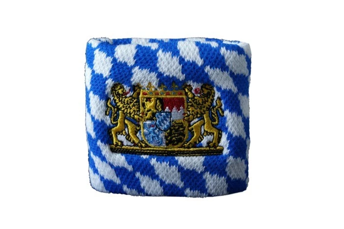 DIGNI Schweißband Fahne Flagge Deutschland Bayern mit Löwe 2er Set - 7x8cm Armband für