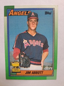 Jim Abbott 1990 Topps 675 All-Star Rookie, Angels Pitcher,  Nr-Mnt Cond