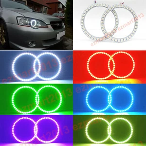 MultiColor halo ring for Subaru Legacy 03-06 headlight angel eye App Flash DRL - Picture 1 of 12