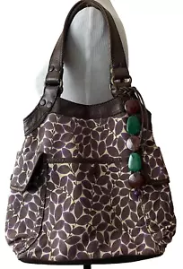 Bolso de hombro de cuero de lona marrón inspirado en la marca Lucky - Imagen 1 de 11
