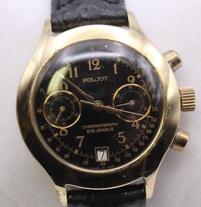 Poljot 23j 2 Register Chronograph Automatic Vintage Wrist Watch Original RUNS