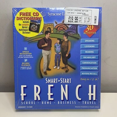 Syracuse Language Smart Start French Learn French + CD Dictionary Vtg Software - Image 1 of 4
