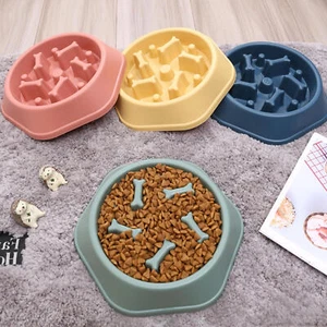 Pet Slow Feeder Bowl - Dog Anti Choking Eating Food Dish Dishwasher Safe - Picture 1 of 16