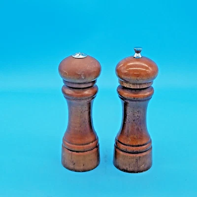 Vintage Mr. Dudley Solid Wood Pepper Grinder Mill and Salt Shaker Set - Image 1 of 4