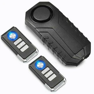 Kit de alarma de bicicleta fuerte 113dB sensor de vibración antirrobo impermeable con 2 controles remotos - Imagen 1 de 12