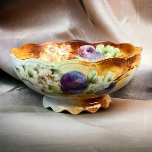 Antike T&V Tressemanes & Vogt Limoges Frankreich handbemalte Schale 9 1/2" - signiert - Bild 1 von 11