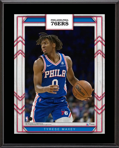 Tyrese Maxey Philadelphia 76ers 10.5" x 13" Player Plaque Cover