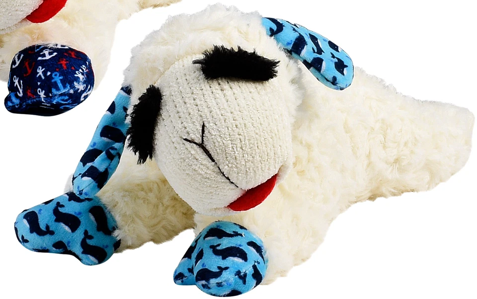 Multipet Lambchop Nautical Sea Whale Ear Ears 10.5" Lamb Chop dog toy Squeakers - Image 1 of 1