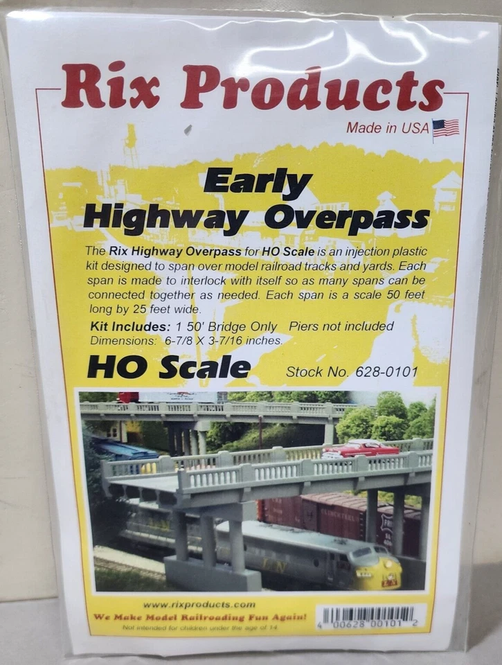 Rix Products HO 50' Early Highway Overpass Rix6280101