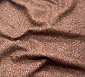 100% Lana Inglesa, Tela Tweed, Naranja Óxido Donegal, Chaqueta, Tapicería 450g - Imagen 1 de 6