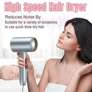 Hair Dryer Lightweight Blue Ray Quiet Hair Care Dryer 2400W High Speed No-Burn - Picture 1 of 12
