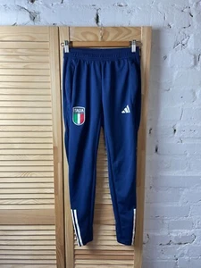 ITALY TEAM TRAINING FOOTBALL SOCCER SWEET PANTS NAVY BLUE ADIDAS MENS sz XS - Picture 1 of 14