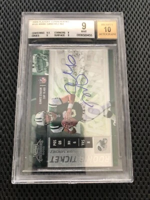 2009 PLAYOFF CONTENDERS #105 MARK SANCHEZ ROOKIE TICKET AUTO BGS 9 MINT/10 JETS - Image 1 of 2