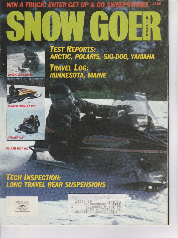 NOV 1984 SNOW GOER snowmobile magazine - Image 1 of 1