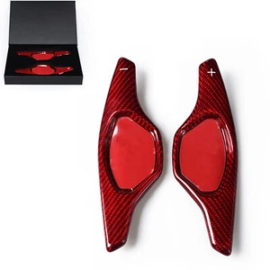 2Pcs Red Carbon Fiber Steering Wheel Shift Paddle Extension For Caddillac XTS5 - Picture 1 of 10