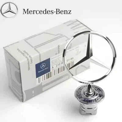 Mercedes Benz Bonnet Raised Star Emblem Badge Chrome C E S CLK Class 44mm Emblem - Image 1 of 4