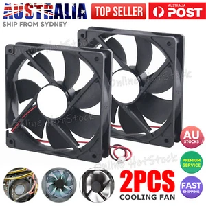 2x 120mm 2Pin 12V Cooling Fan dual Ball Bearing PC Brushless Silent Fan - Picture 1 of 9