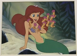 Impresión litográfica Disney "Bajo el mar" Ariel con caballitos de mar Bruce McGaw - Imagen 1 de 2