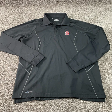 NC State Polo Adult Extra Large Black Wolfpack Under Armour Long Sleeve Men Cover