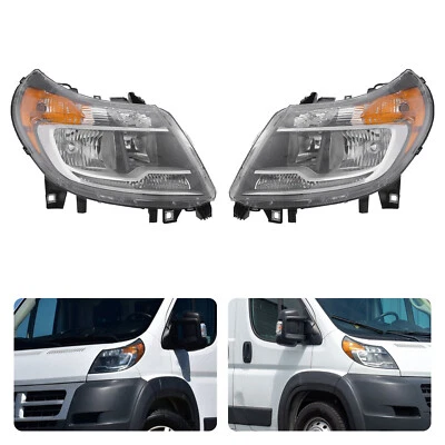 For 2014-2022 Ram ProMaster 1500/2500/3500 Headlights Halogen Headlamps Pair Set Foto 1 de 4
