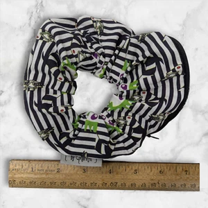 Beetlejuice gestreifter Sandwurm Handarbeit Baumwolle Reißverschluss Tasche Scrunchie - Bild 1 von 4