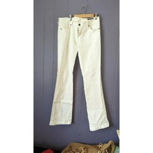 Citizens of Humanity by Jerome Dahan White Wide Leg Jeans with Floral Back Pocke - Picture 1 of 6