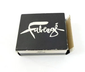 Vintage Faberge porcellana pesca pressata polvere oro triangolare compatta con scatola - Foto 1 di 8