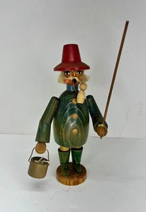 Erzgebirge Vintage RAR Räuchermann Fischer Germany Fischeimer Würmer - Bild 1 von 15