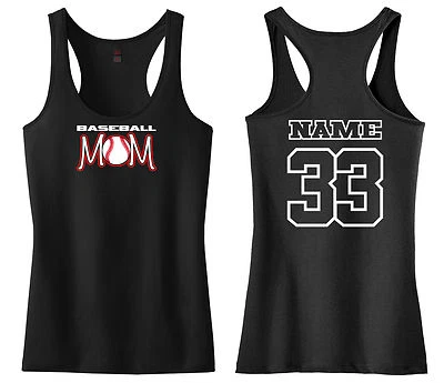 BASEBALL MOM RACERBACK TANK TOP SHIRT LITTLE LEAGUE PEE WEE SOFTBALL T-BALL - Image 1 of 2