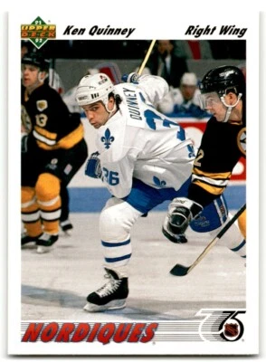 1991-92 Upper Deck Ken Quinney Rookie Quebec Nordiques #419 - Image 1 of 2