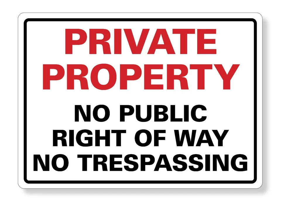PINKCROW METAL SIGN Private Property No Public right of way no trespassing F1