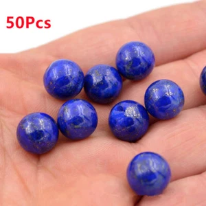50 piezas cuentas de bola redonda de piedra sin perforar lapislázuli natural de 10 mm HT1295 - Imagen 1 de 4