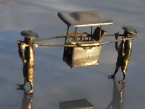 2 ° 1920-30? Sedia Palanquin Delicata Argento Cinese Seduta Marcata Lunga 4 - Foto 1 di 22