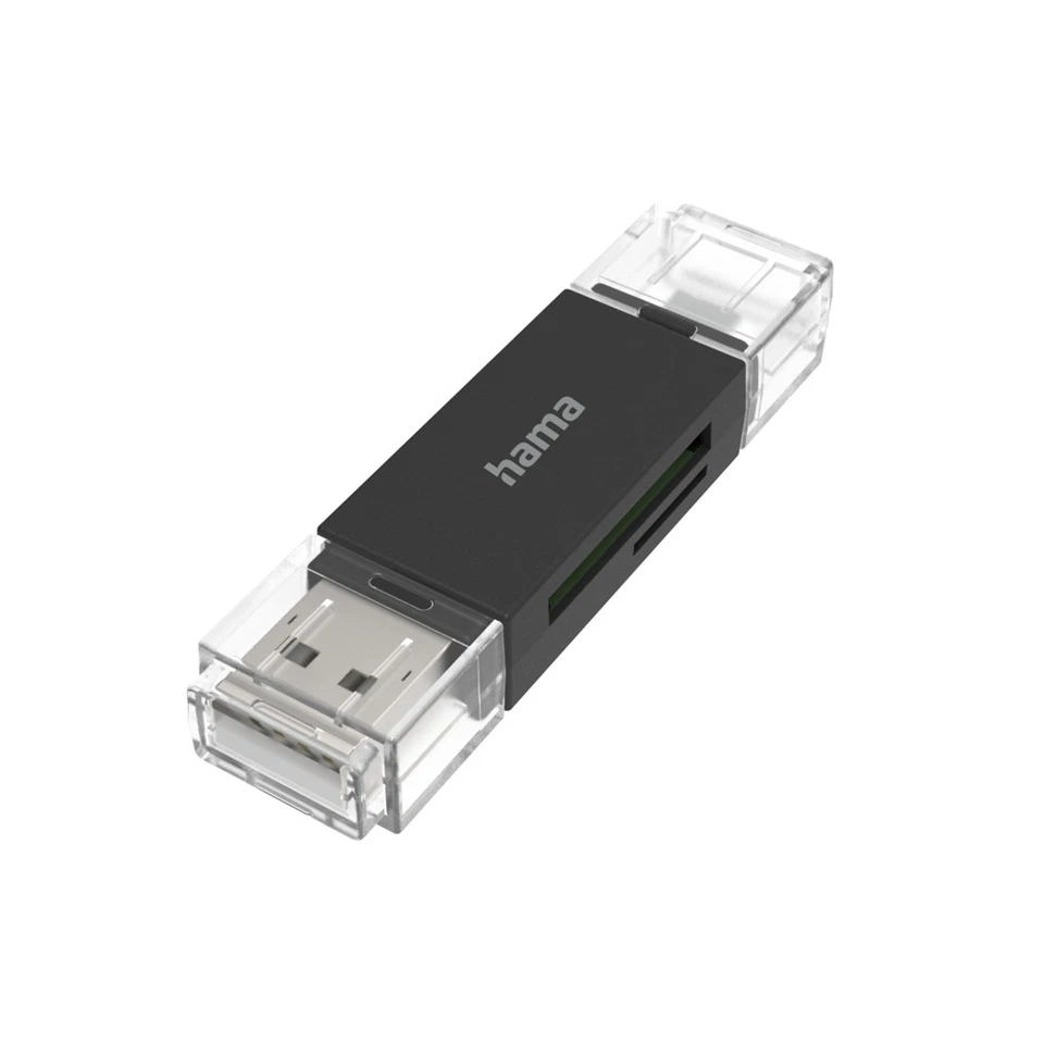 Hama USB Kartenleser Card Reader OTG USB-A 2.0 Micro-USB für SD/SDHC/XC microSD - Bild 1 von 1
