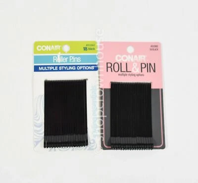 2 Packs CONAIR Roll & Pin BLACK #55300Z Bobby Pins = 36 Total Pins - Image 1 of 3